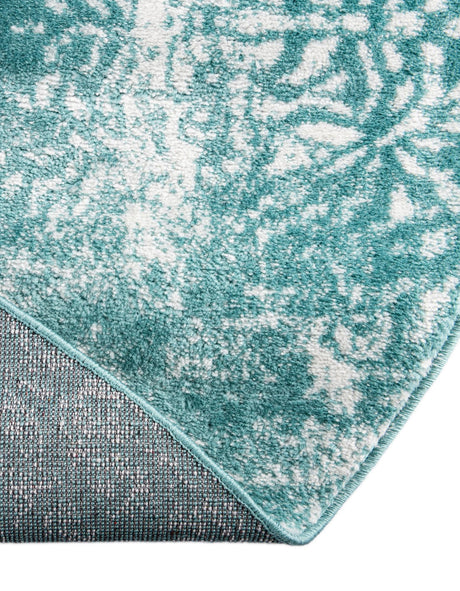 Turquoise 7' 10 x 10' Sofia Oval Area Rug Durable Easy Clean Stain Resistant Unique Carpet for Affordable Interior Home Design for Sale at Rug Engine