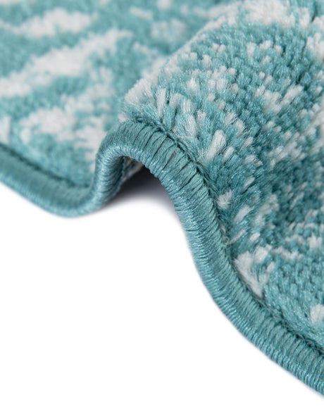 Turquoise 7' 10 x 10' Sofia Oval Area Rug Durable Easy Clean Stain Resistant Unique Carpet for Affordable Interior Home Design for Sale at Rug Engine