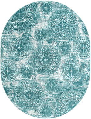 Turquoise 8' x 10' Sofia Oval Rug