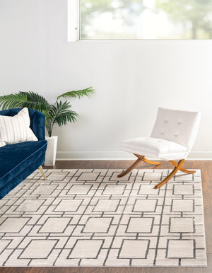 White Silver 7' 10 x 7' 10 Marilyn Monroe Glam Square Area Rug 70% Polypropylene & 30% Polyester Vivid Geometric Modern Carpet for Interior Home Decor for Sale at Rug Engine