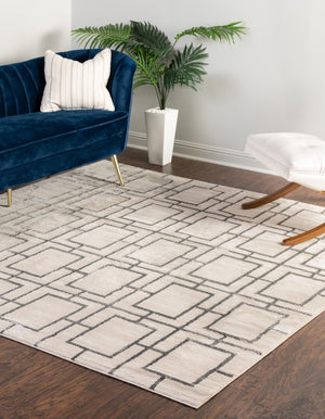 White Silver 7' 10 x 7' 10 Marilyn Monroe Glam Square Area Rug 70% Polypropylene & 30% Polyester Vivid Geometric Modern Carpet for Interior Home Decor for Sale at Rug Engine