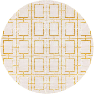 White Gold 7' 10 x 7' 10 Marilyn Monroe Glam Round Area Rug 70% Polypropylene & 30% Polyester Vivid Geometric Modern Carpet for Interior Home Decor for Sale at Rug Engine
