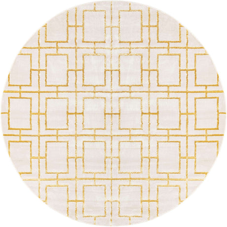 White Gold 7' 10 x 7' 10 Marilyn Monroe Glam Round Area Rug 70% Polypropylene & 30% Polyester Vivid Geometric Modern Carpet for Interior Home Decor for Sale at Rug Engine