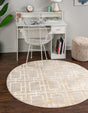 White Gold 7' 10 x 7' 10 Marilyn Monroe Glam Round Area Rug 70% Polypropylene & 30% Polyester Vivid Geometric Modern Carpet for Interior Home Decor for Sale at Rug Engine