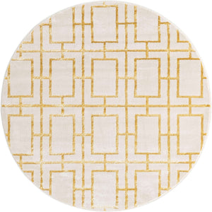 White Gold 3' 1 x 3' 1 Marilyn Monroe Glam Round Area Rug 70% Polypropylene & 30% Polyester Vivid Geometric Modern Carpet for Interior Home Decor for Sale at Rug Engine