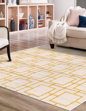 White Gold 7' 10 x 7' 10 Marilyn Monroe Glam Square Area Rug 70% Polypropylene & 30% Polyester Vivid Geometric Modern Carpet for Interior Home Decor for Sale at Rug Engine