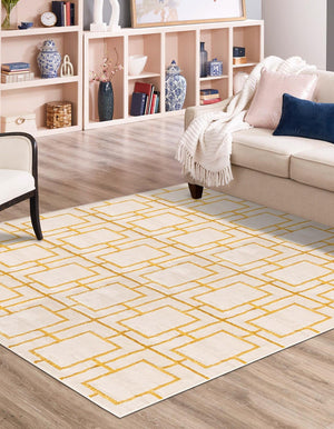 White Gold 7' 10 x 7' 10 Marilyn Monroe Glam Square Area Rug 70% Polypropylene & 30% Polyester Vivid Geometric Modern Carpet for Interior Home Decor for Sale at Rug Engine