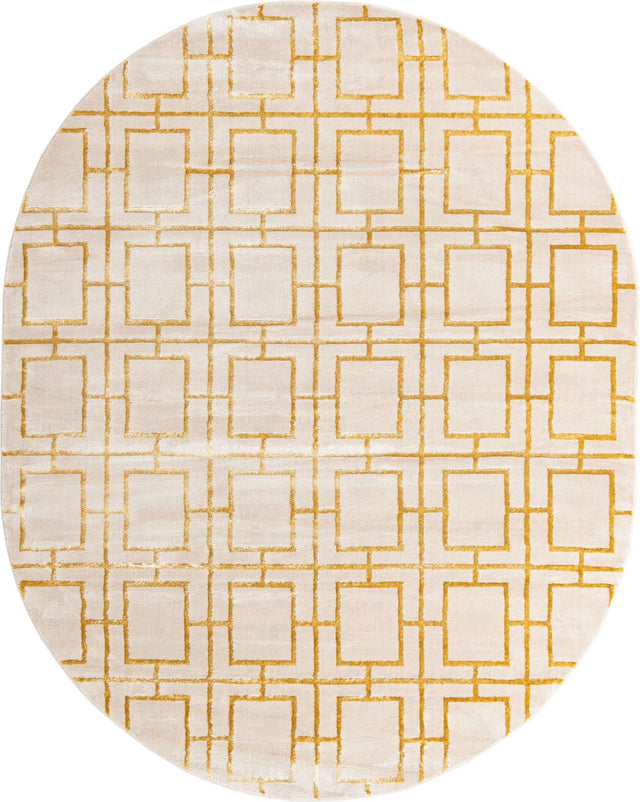 White Gold 7' 10 x 10' Marilyn Monroe Glam Oval Area Rug 70% Polypropylene & 30% Polyester Vivid Geometric Modern Carpet for Interior Home Decor for Sale at Rug Engine