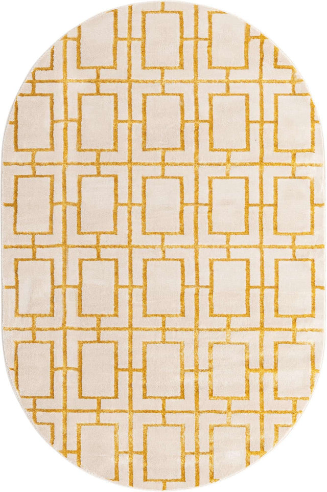 White Gold 5' 3 x 8' Marilyn Monroe Glam Oval Area Rug 70% Polypropylene & 30% Polyester Vivid Geometric Modern Carpet for Interior Home Decor for Sale at Rug Engine