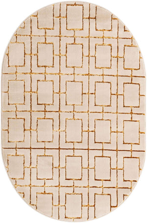 White Gold 4' 1 x 6' 1 Marilyn Monroe Glam Oval Area Rug 70% Polypropylene & 30% Polyester Vivid Geometric Modern Carpet for Interior Home Decor for Sale at Rug Engine