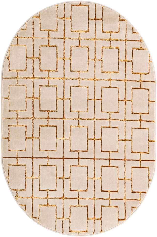 White Gold 4' 1 x 6' 1 Marilyn Monroe Glam Oval Area Rug 70% Polypropylene & 30% Polyester Vivid Geometric Modern Carpet for Interior Home Decor for Sale at Rug Engine