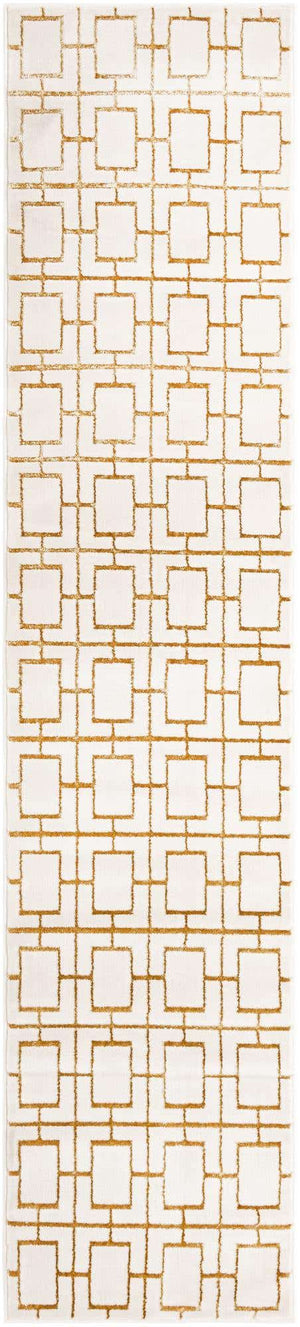 White Gold 2' 7 x 12' Marilyn Monroe Glam Runner Area Rug 70% Polypropylene & 30% Polyester Vivid Geometric Modern Carpet for Interior Home Decor for Sale at Rug Engine