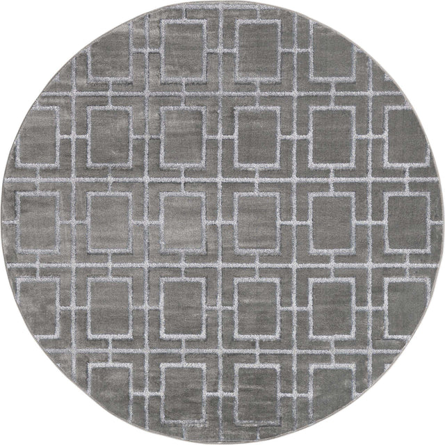 Gray Silver 7' 10 x 7' 10 Marilyn Monroe Glam Round Area Rug 70% Polypropylene & 30% Polyester Vivid Geometric Modern Carpet for Interior Home Decor for Sale at Rug Engine