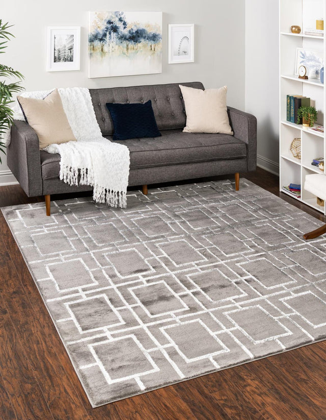 Gray Silver 7' 10 x 7' 10 Marilyn Monroe Glam Square Area Rug 70% Polypropylene & 30% Polyester Vivid Geometric Modern Carpet for Interior Home Decor for Sale at Rug Engine
