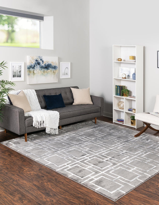 Gray Silver 7' 10 x 7' 10 Marilyn Monroe Glam Square Area Rug 70% Polypropylene & 30% Polyester Vivid Geometric Modern Carpet for Interior Home Decor for Sale at Rug Engine
