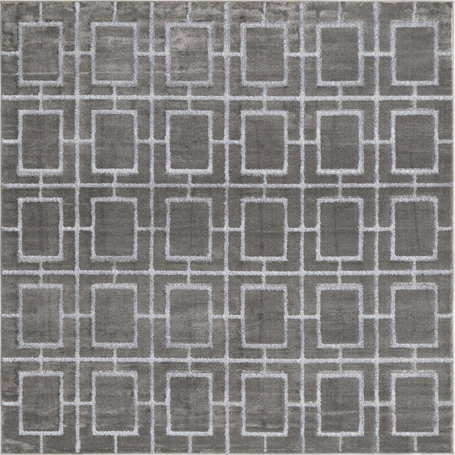 Gray Silver 7' 10 x 7' 10 Marilyn Monroe Glam Square Area Rug 70% Polypropylene & 30% Polyester Vivid Geometric Modern Carpet for Interior Home Decor for Sale at Rug Engine