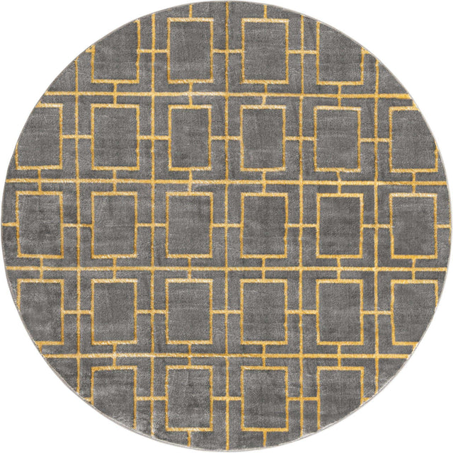 Gray Gold 7' 10 x 7' 10 Marilyn Monroe Glam Round Area Rug 70% Polypropylene & 30% Polyester Vivid Geometric Modern Carpet for Interior Home Decor for Sale at Rug Engine