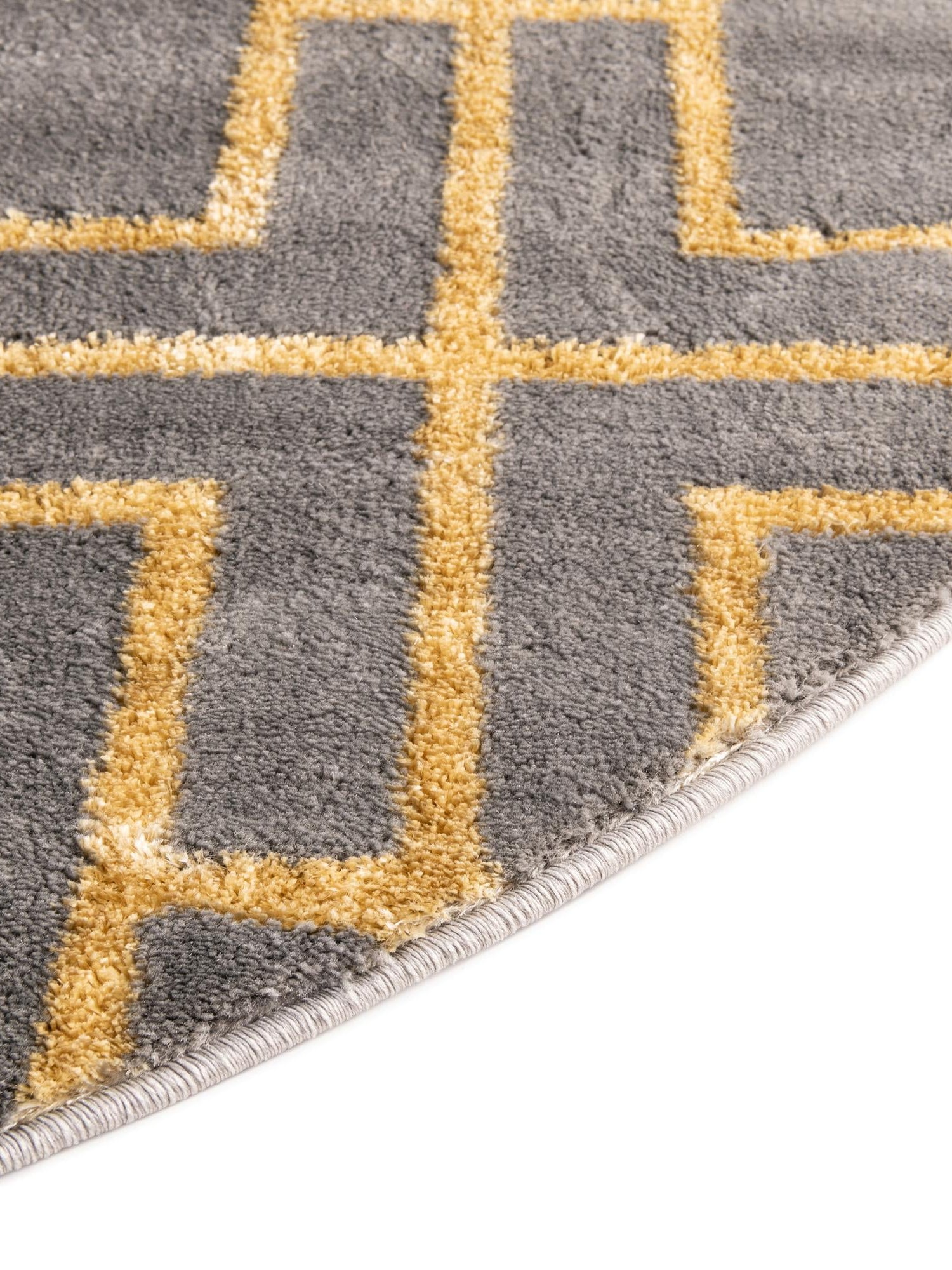 Gray Gold 7' 10 x 7' 10 Marilyn Monroe Glam Round Area Rug 70% Polypropylene & 30% Polyester Vivid Geometric Modern Carpet for Interior Home Decor for Sale at Rug Engine