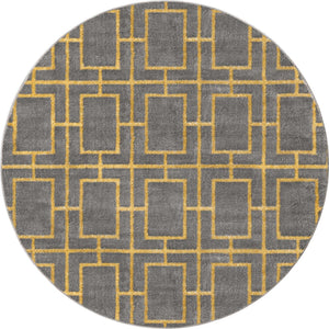 Gray Gold 5' 3 x 5' 3 Marilyn Monroe Glam Round Area Rug 70% Polypropylene & 30% Polyester Vivid Geometric Modern Carpet for Interior Home Decor for Sale at Rug Engine