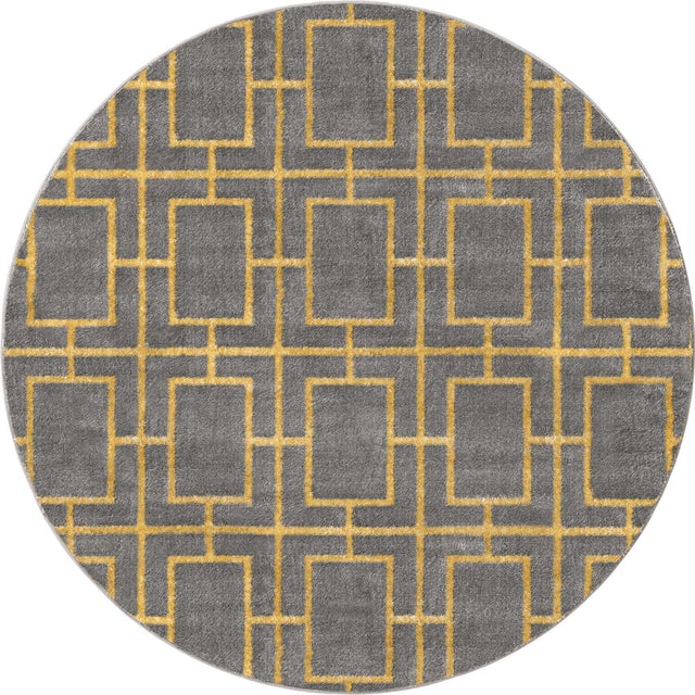 Gray Gold 5' 3 x 5' 3 Marilyn Monroe Glam Round Area Rug 70% Polypropylene & 30% Polyester Vivid Geometric Modern Carpet for Interior Home Decor for Sale at Rug Engine