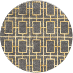 Gray Gold 3' 1 x 3' 1 Marilyn Monroe Glam Round Area Rug 70% Polypropylene & 30% Polyester Vivid Geometric Modern Carpet for Interior Home Decor for Sale at Rug Engine