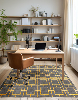 Gray Gold 7' 10 x 7' 10 Marilyn Monroe Glam Square Area Rug 70% Polypropylene & 30% Polyester Vivid Geometric Modern Carpet for Interior Home Decor for Sale at Rug Engine