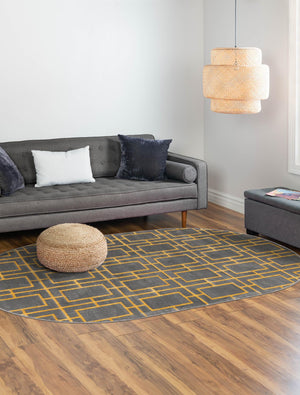 Gray Gold 4' 1 x 6' 1 Marilyn Monroe Glam Oval Area Rug 70% Polypropylene & 30% Polyester Vivid Geometric Modern Carpet for Interior Home Decor for Sale at Rug Engine