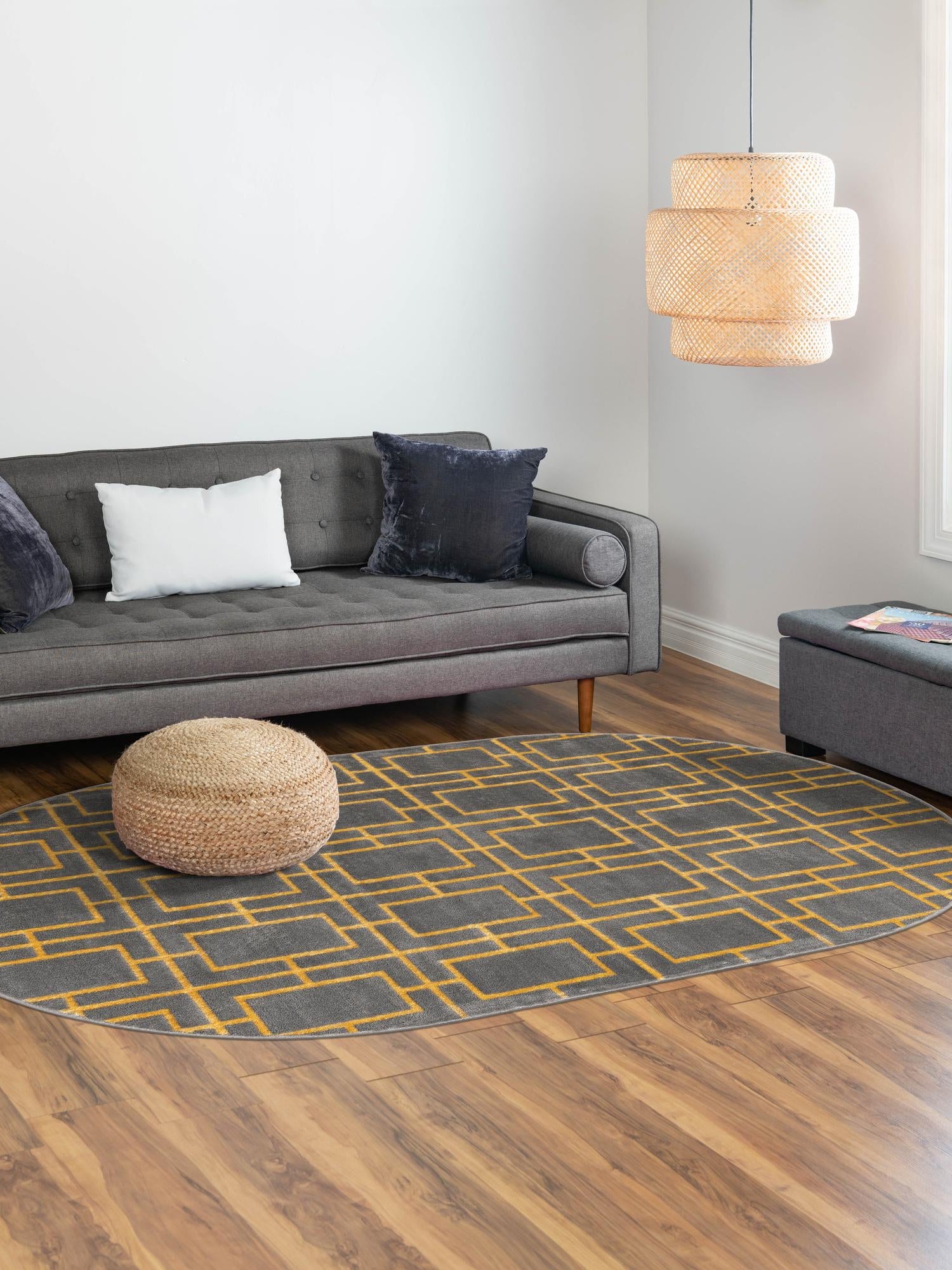 Gray Gold 7' 10 x 10' Marilyn Monroe Glam Oval Area Rug 70% Polypropylene & 30% Polyester Vivid Geometric Modern Carpet for Interior Home Decor for Sale at Rug Engine