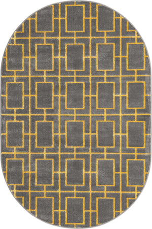 Gray Gold 5' 3 x 8' Marilyn Monroe Glam Oval Area Rug 70% Polypropylene & 30% Polyester Vivid Geometric Modern Carpet for Interior Home Decor for Sale at Rug Engine