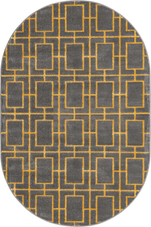 Gray Gold 4' 1 x 6' 1 Marilyn Monroe Glam Oval Area Rug 70% Polypropylene & 30% Polyester Vivid Geometric Modern Carpet for Interior Home Decor for Sale at Rug Engine