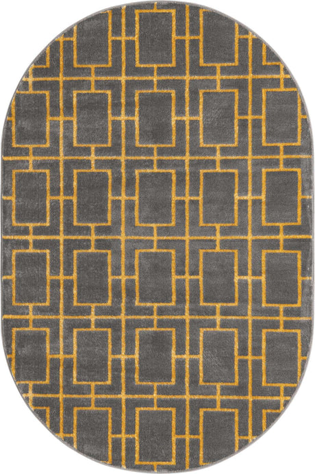Gray Gold 4' 1 x 6' 1 Marilyn Monroe Glam Oval Area Rug 70% Polypropylene & 30% Polyester Vivid Geometric Modern Carpet for Interior Home Decor for Sale at Rug Engine