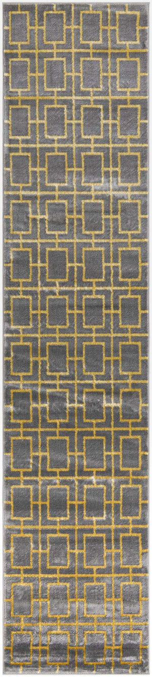 Gray Gold 2' 7 x 12' Marilyn Monroe Glam Runner Area Rug 70% Polypropylene & 30% Polyester Vivid Geometric Modern Carpet for Interior Home Decor for Sale at Rug Engine
