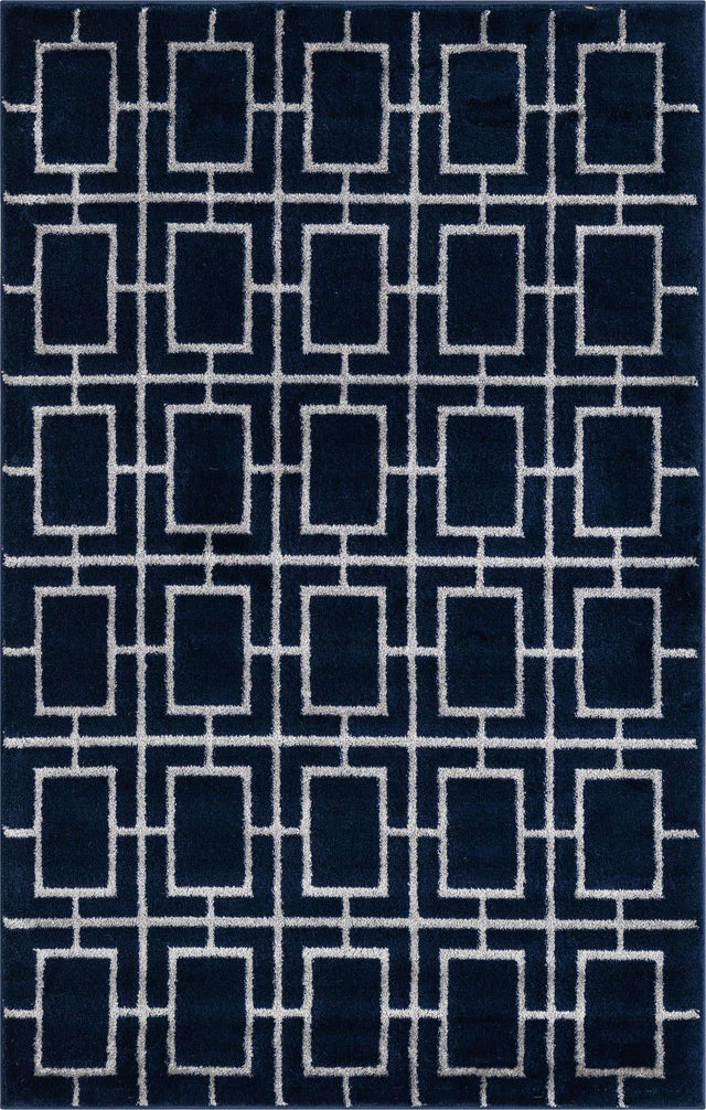 Navy Blue Silver 3' 1 x 5' 3 Marilyn Monroe Glam Rectangle Area Rug 70% Polypropylene & 30% Polyester Vivid Geometric Modern Carpet for Interior Home Decor for Sale at Rug Engine