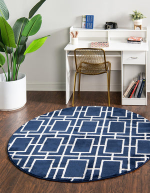 Navy Blue Silver 5' 3 x 5' 3 Marilyn Monroe Glam Round Area Rug 70% Polypropylene & 30% Polyester Vivid Geometric Modern Carpet for Interior Home Decor for Sale at Rug Engine