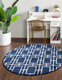 Navy Blue Silver 5' 3 x 5' 3 Marilyn Monroe Glam Round Area Rug 70% Polypropylene & 30% Polyester Vivid Geometric Modern Carpet for Interior Home Decor for Sale at Rug Engine