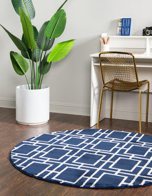 Navy Blue Silver 5' 3 x 5' 3 Marilyn Monroe Glam Round Area Rug 70% Polypropylene & 30% Polyester Vivid Geometric Modern Carpet for Interior Home Decor for Sale at Rug Engine
