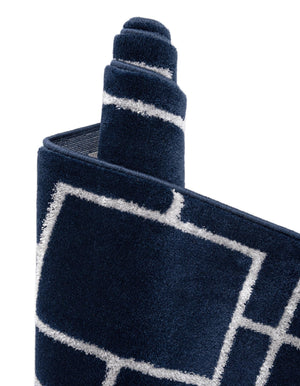 Navy Blue Silver 5' 3 x 5' 3 Marilyn Monroe Glam Round Area Rug 70% Polypropylene & 30% Polyester Vivid Geometric Modern Carpet for Interior Home Decor for Sale at Rug Engine