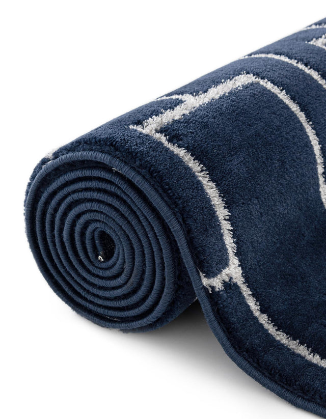 Navy Blue Silver 5' 3 x 5' 3 Marilyn Monroe Glam Round Area Rug 70% Polypropylene & 30% Polyester Vivid Geometric Modern Carpet for Interior Home Decor for Sale at Rug Engine