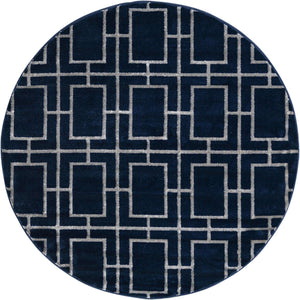 Navy Blue Silver 5' 3 x 5' 3 Marilyn Monroe Glam Round Area Rug 70% Polypropylene & 30% Polyester Vivid Geometric Modern Carpet for Interior Home Decor for Sale at Rug Engine