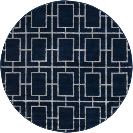 Navy Blue Silver 5' 3 x 5' 3 Marilyn Monroe Glam Round Area Rug 70% Polypropylene & 30% Polyester Vivid Geometric Modern Carpet for Interior Home Decor for Sale at Rug Engine