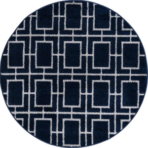 Navy Blue Silver 3' 1 x 3' 1 Marilyn Monroe Glam Round Area Rug 70% Polypropylene & 30% Polyester Vivid Geometric Modern Carpet for Interior Home Decor for Sale at Rug Engine