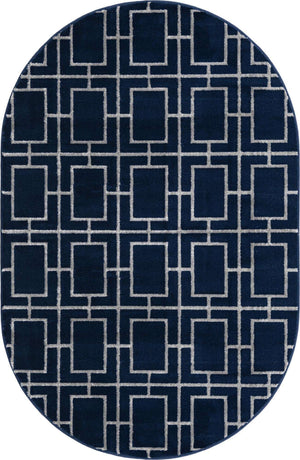 Navy Blue Silver 5' 3 x 8' Marilyn Monroe Glam Oval Area Rug 70% Polypropylene & 30% Polyester Vivid Geometric Modern Carpet for Interior Home Decor for Sale at Rug Engine