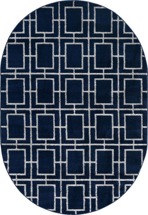 Navy Blue Silver 4' 1 x 6' 1 Marilyn Monroe Glam Oval Area Rug 70% Polypropylene & 30% Polyester Vivid Geometric Modern Carpet for Interior Home Decor for Sale at Rug Engine
