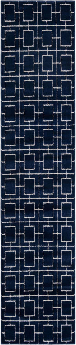 Navy Blue Silver 2' 7 x 12' Marilyn Monroe Glam Runner Area Rug 70% Polypropylene & 30% Polyester Vivid Geometric Modern Carpet for Interior Home Decor for Sale at Rug Engine