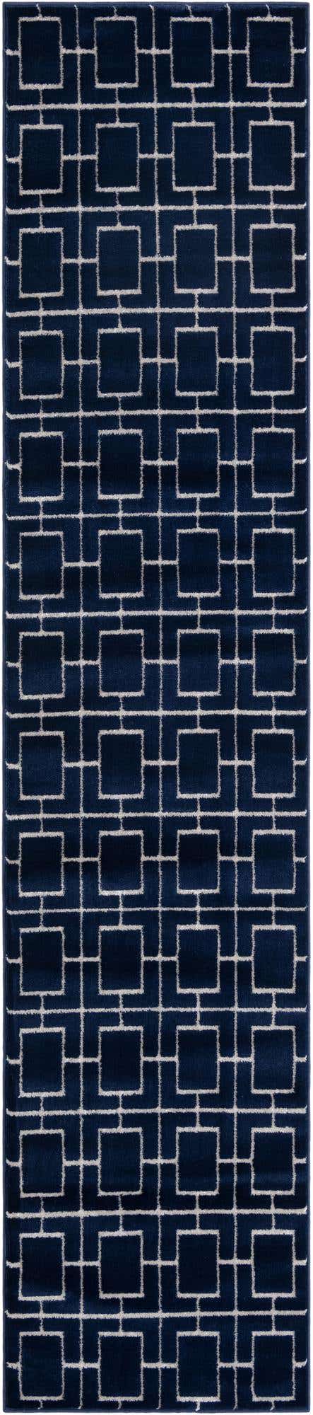 Navy Blue Silver 2' 7 x 12' Marilyn Monroe Glam Runner Area Rug 70% Polypropylene & 30% Polyester Vivid Geometric Modern Carpet for Interior Home Decor for Sale at Rug Engine