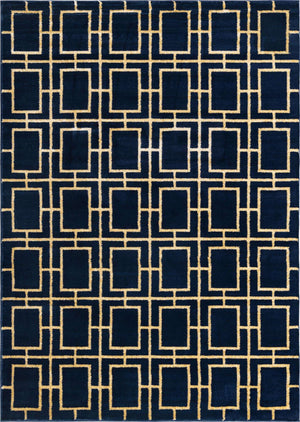 Navy Blue Gold 7' 1 x 10' Marilyn Monroe Glam Rectangle Area Rug 70% Polypropylene & 30% Polyester Vivid Geometric Modern Carpet for Interior Home Decor for Sale at Rug Engine