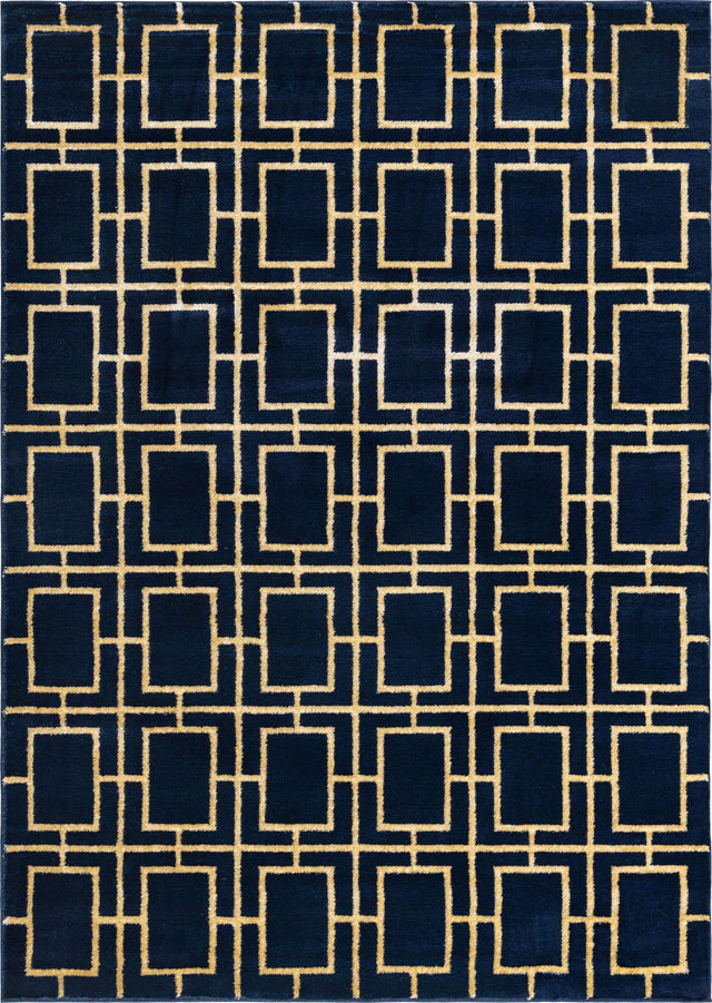 Navy Blue Gold 7' 1 x 10' Marilyn Monroe Glam Rectangle Area Rug 70% Polypropylene & 30% Polyester Vivid Geometric Modern Carpet for Interior Home Decor for Sale at Rug Engine
