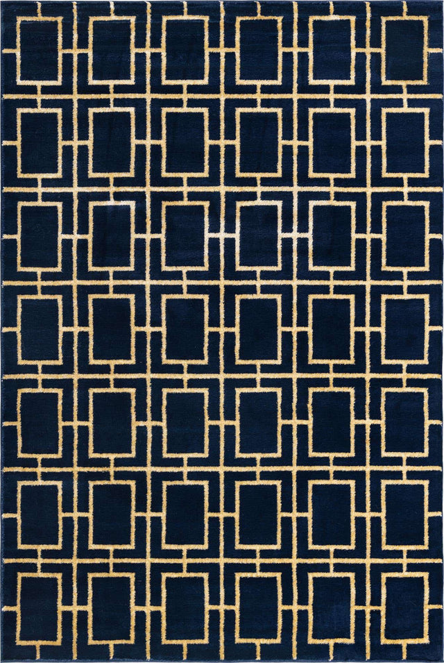 Navy Blue Gold 6' 1 x 9' Marilyn Monroe Glam Rectangle Area Rug 70% Polypropylene & 30% Polyester Vivid Geometric Modern Carpet for Interior Home Decor for Sale at Rug Engine