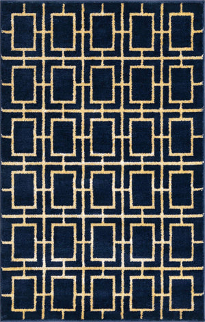 Navy Blue Gold 3' 1 x 5' 3 Marilyn Monroe Glam Rectangle Area Rug 70% Polypropylene & 30% Polyester Vivid Geometric Modern Carpet for Interior Home Decor for Sale at Rug Engine