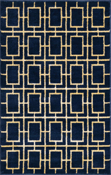 Navy Blue Gold 3' 1 x 5' 3 Marilyn Monroe Glam Rectangle Area Rug 70% Polypropylene & 30% Polyester Vivid Geometric Modern Carpet for Interior Home Decor for Sale at Rug Engine